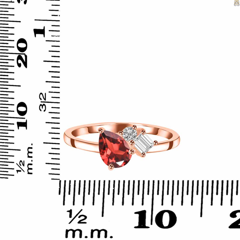 Garnet & White Topaz Ring GAR-RDR-3199.