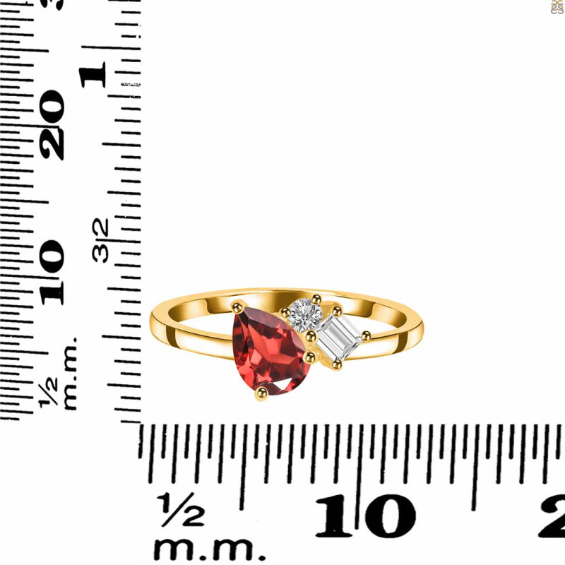 Garnet & White Topaz Ring GAR-RDR-3199.