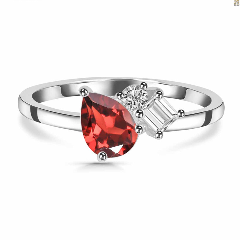 Garnet & White Topaz Ring GAR-RDR-3199.