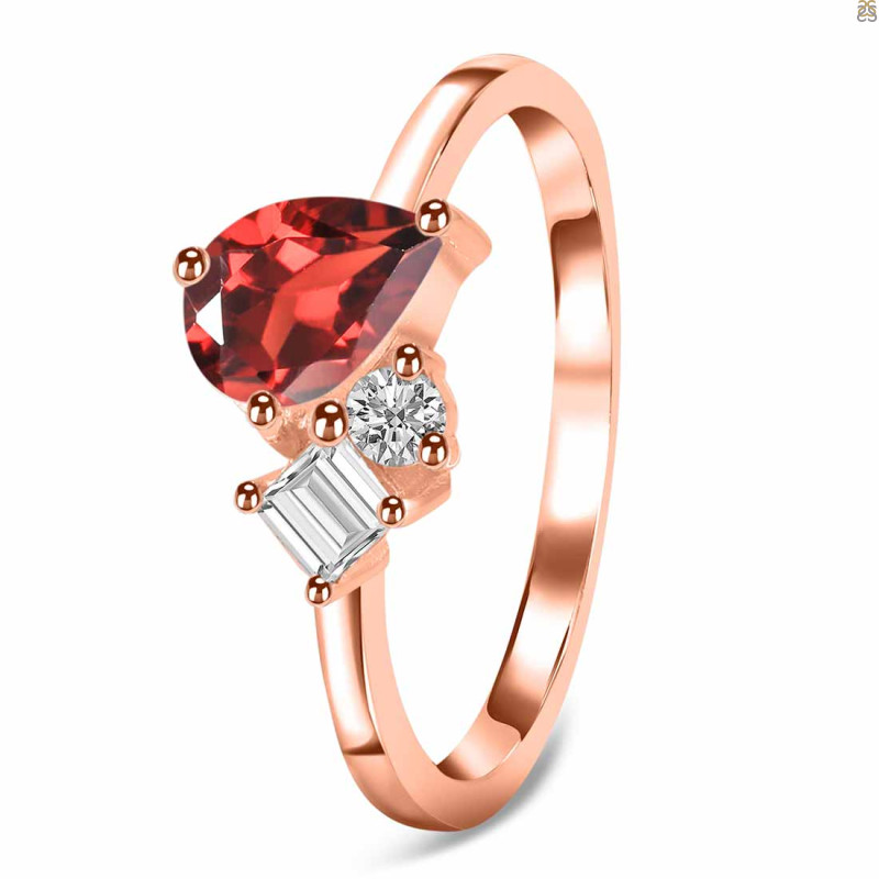 Garnet & White Topaz Ring GAR-RDR-3199.