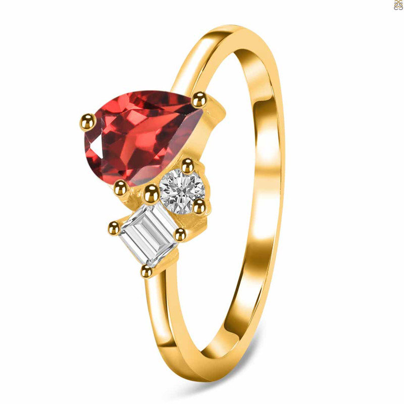Garnet & White Topaz Ring GAR-RDR-3199.