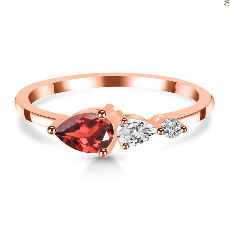 Garnet  & White Topaz Ring GAR-RDR-3238.
