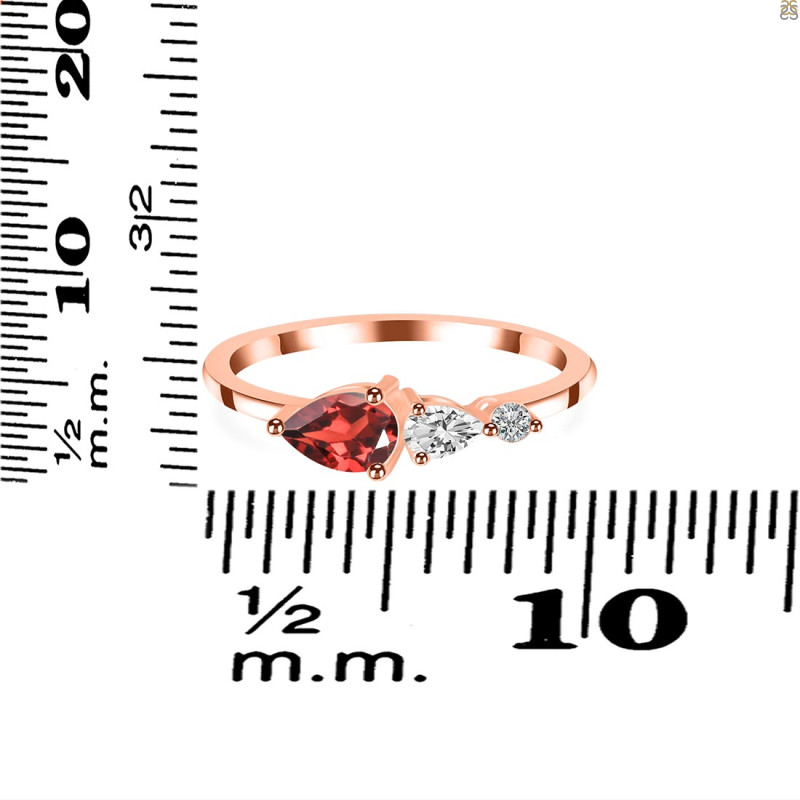 Garnet  & White Topaz Ring GAR-RDR-3238.