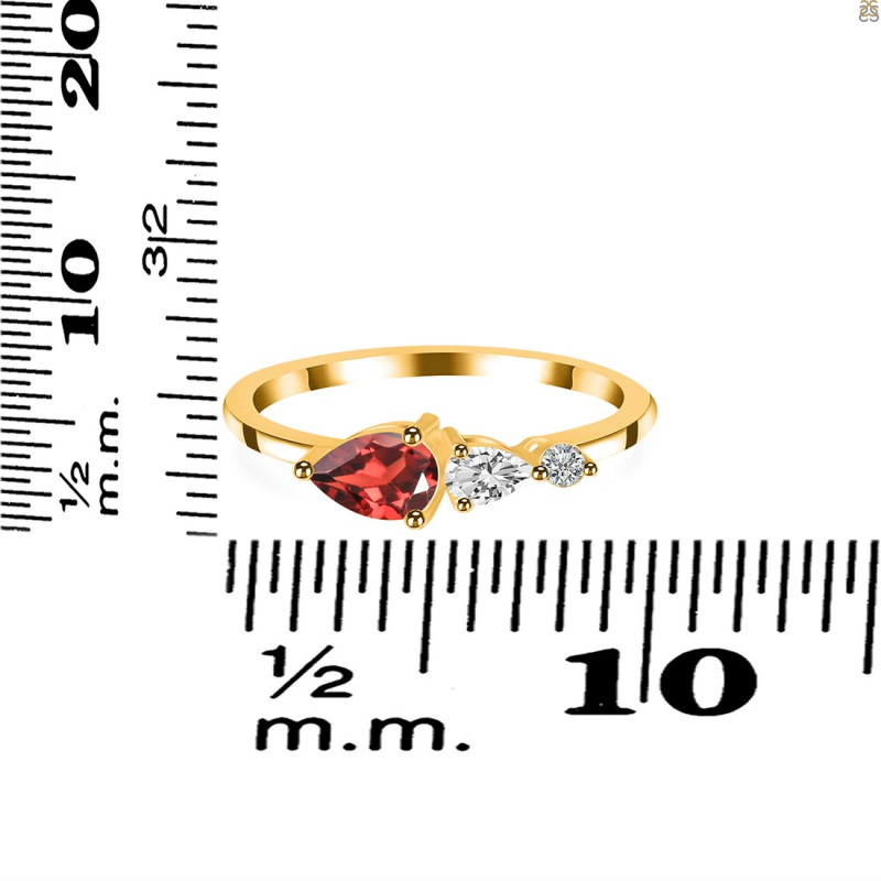 Garnet  & White Topaz Ring GAR-RDR-3238.