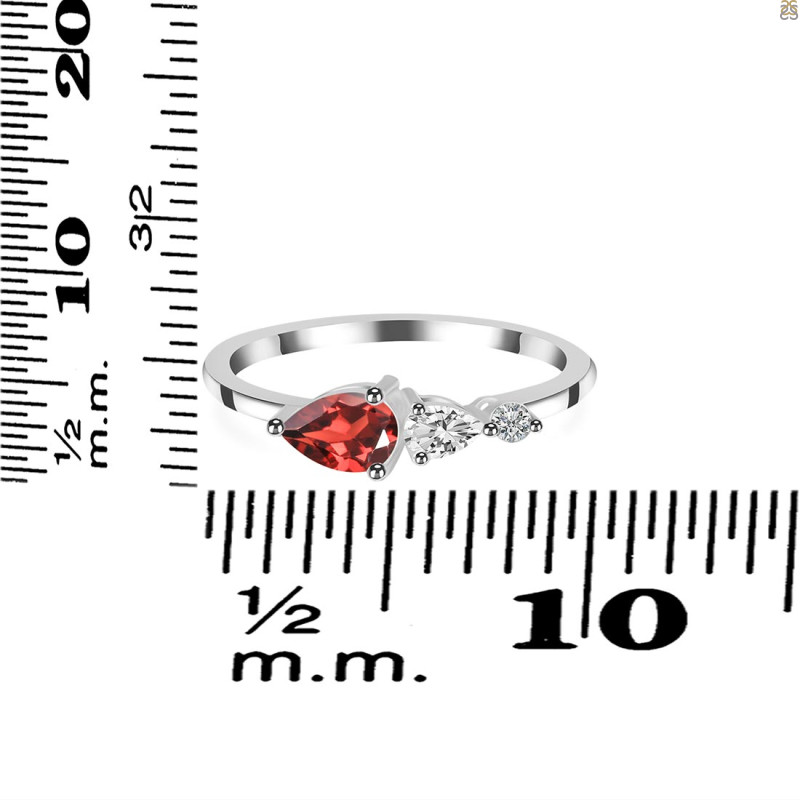Garnet  & White Topaz Ring GAR-RDR-3238.