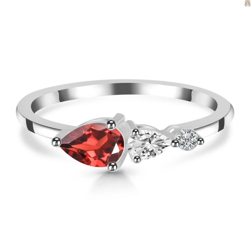 Garnet  & White Topaz Ring GAR-RDR-3238.