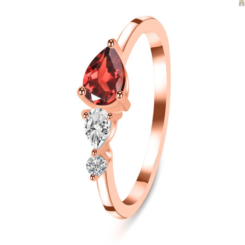 Garnet  & White Topaz Ring GAR-RDR-3238.