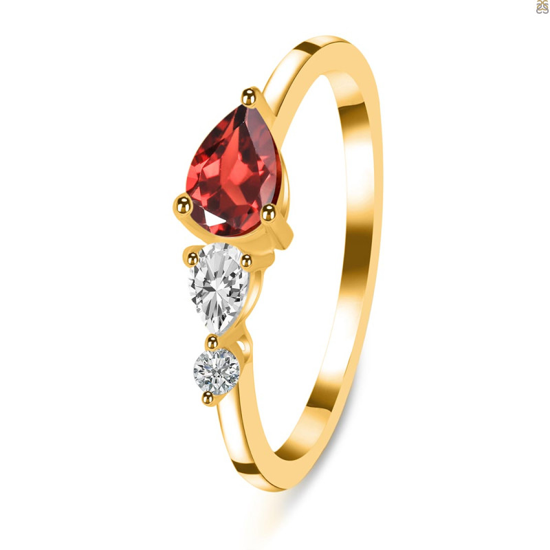 Garnet  & White Topaz Ring GAR-RDR-3238.