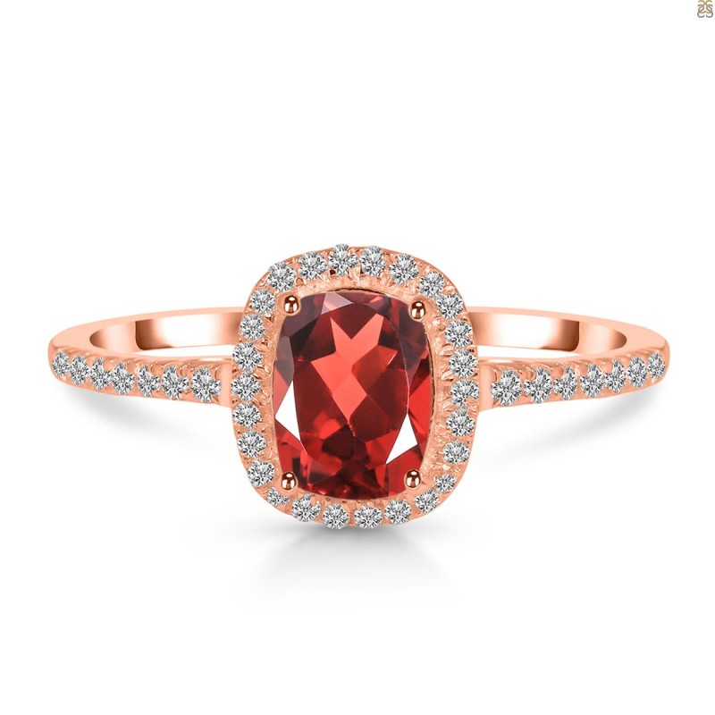 Garnet & White Topaz Ring GAR-RDR-3263.