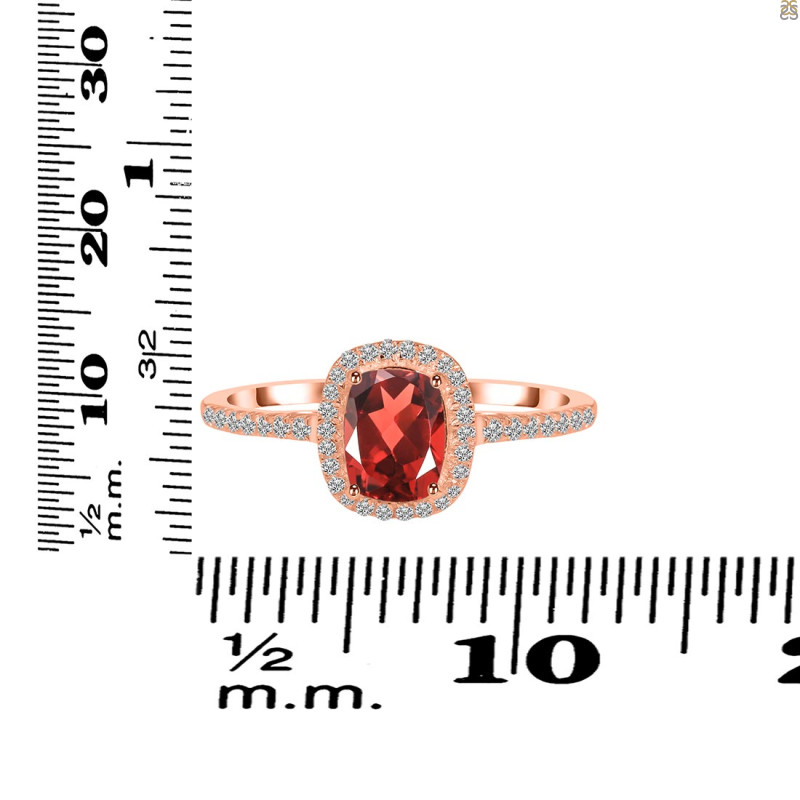 Garnet & White Topaz Ring GAR-RDR-3263.