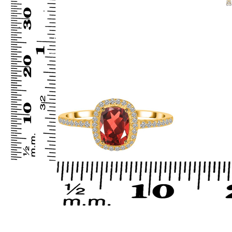 Garnet & White Topaz Ring GAR-RDR-3263.