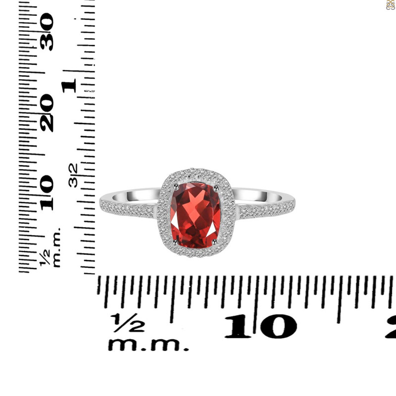 Garnet & White Topaz Ring GAR-RDR-3263.