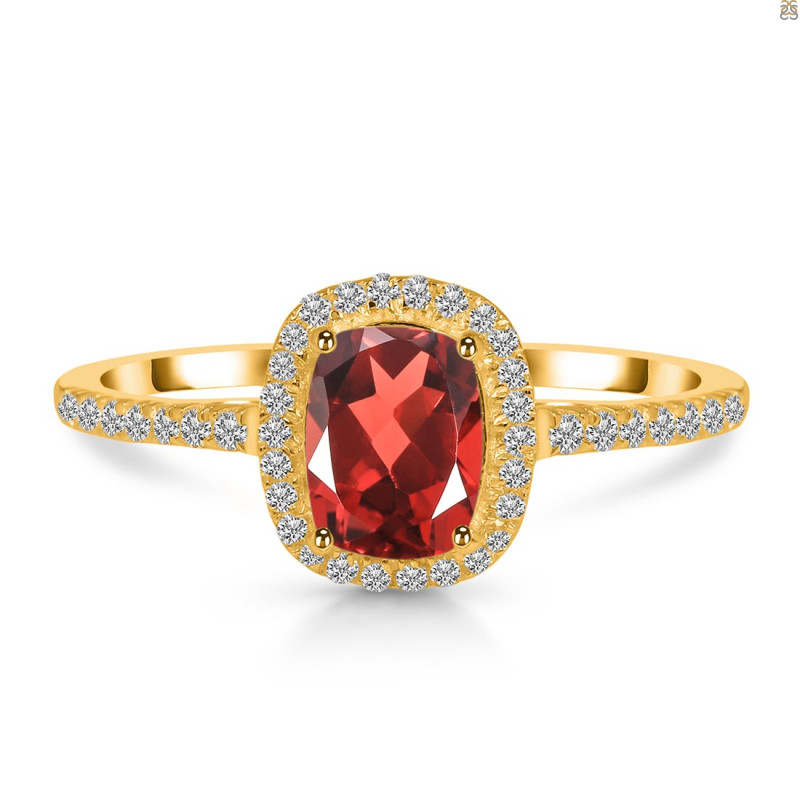 Garnet & White Topaz Ring GAR-RDR-3263.