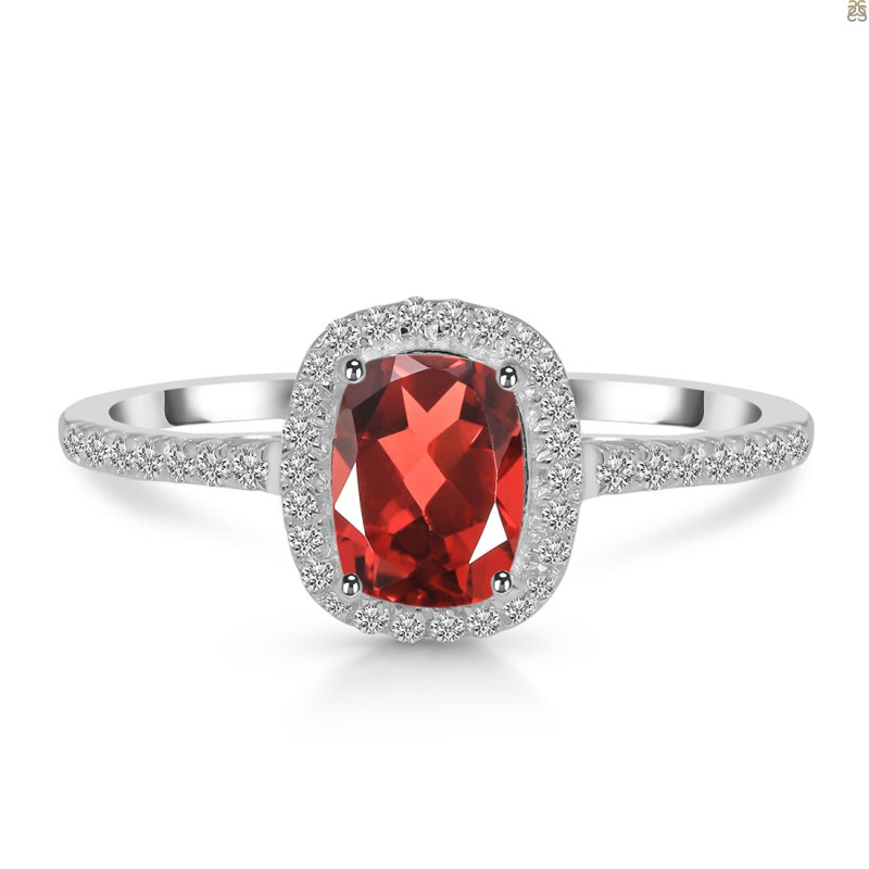 Garnet & White Topaz Ring GAR-RDR-3263.