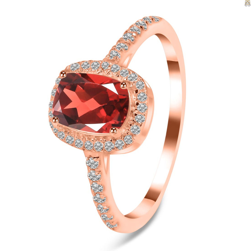 Garnet & White Topaz Ring GAR-RDR-3263.
