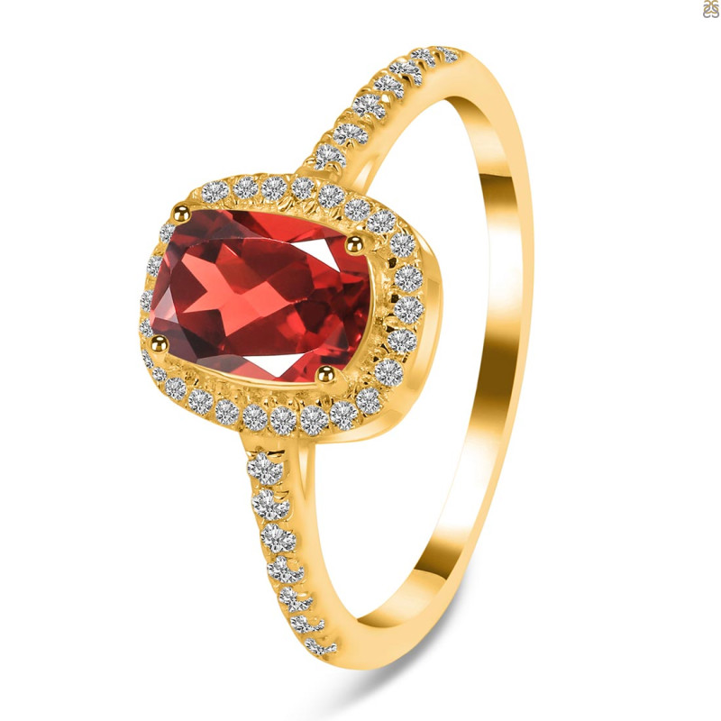 Garnet & White Topaz Ring GAR-RDR-3263.