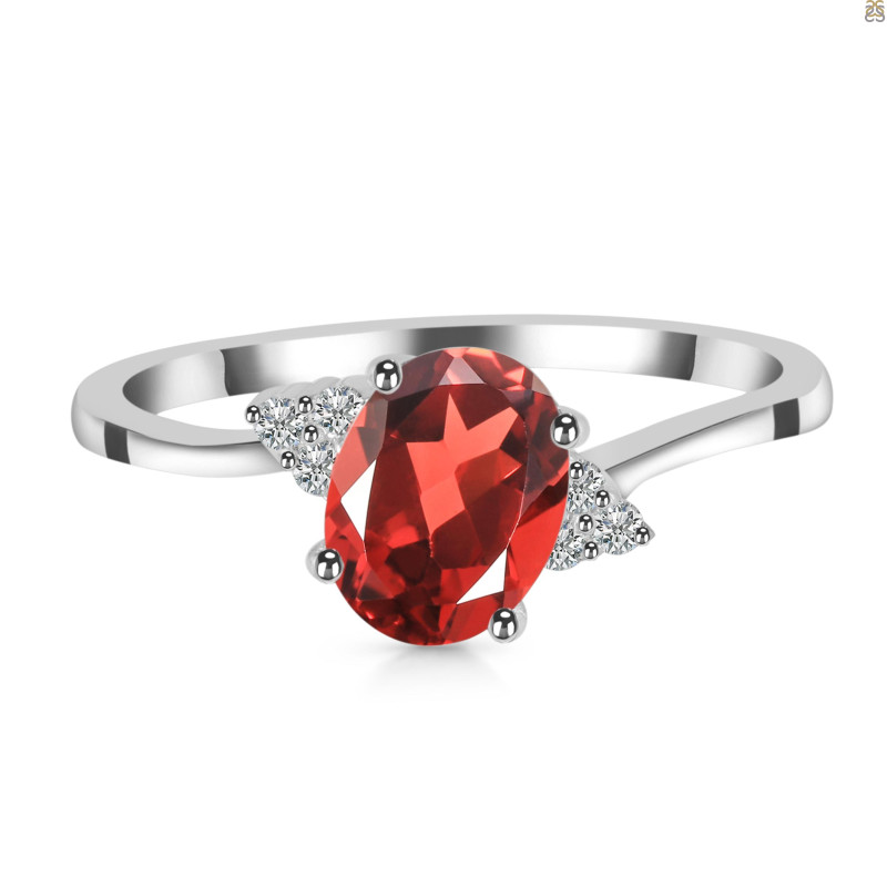 Garnet & White Topaz Ring GAR-RDR-351.