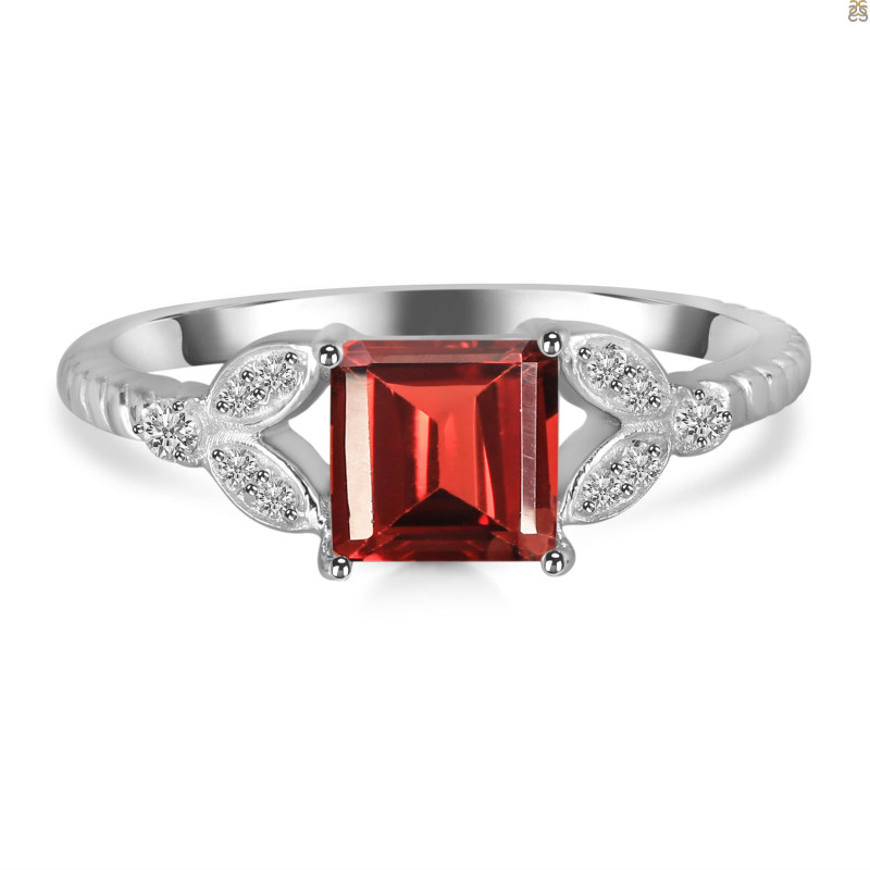 Garnet & White Topaz Ring GAR-RDR-353.