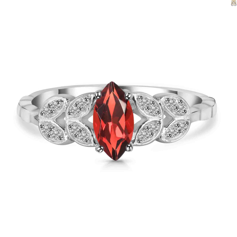 Garnet & White Topaz Ring GAR-RDR-355.