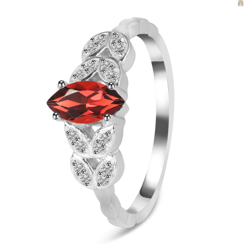 Garnet & White Topaz Ring GAR-RDR-355.