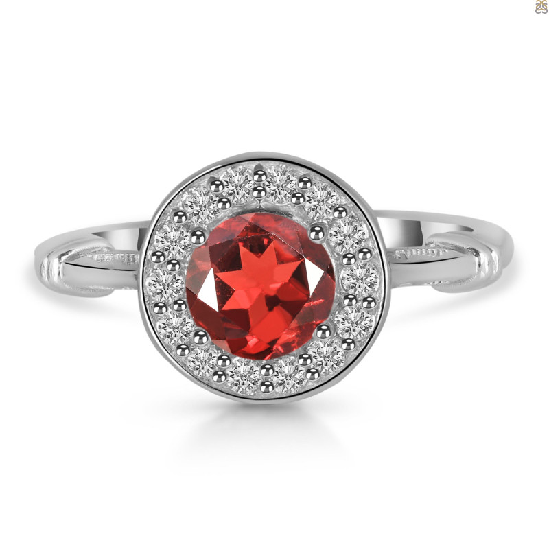 Garnet & White Topaz Ring GAR-RDR-364.
