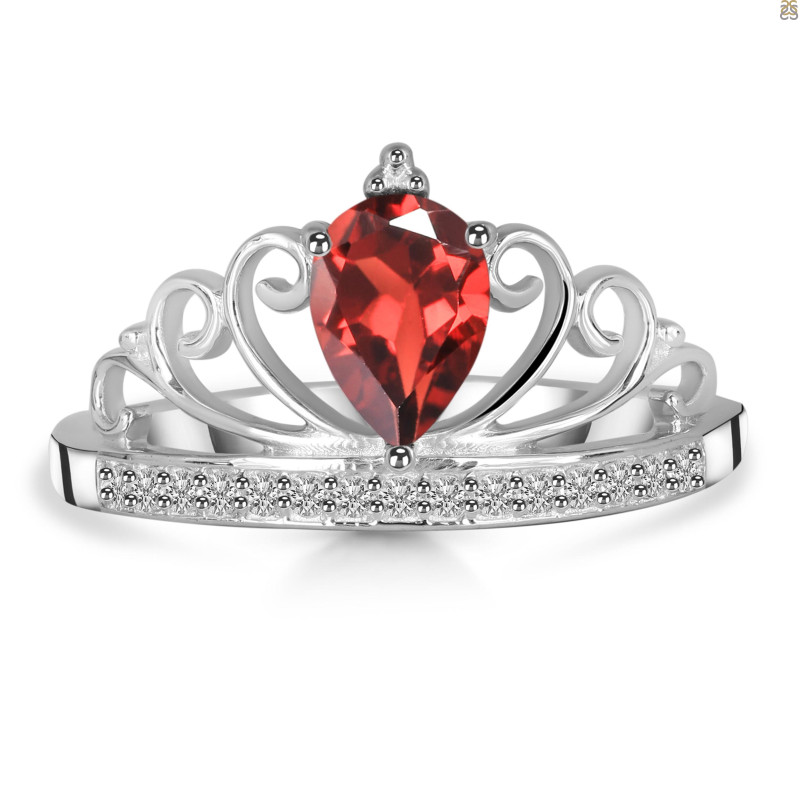 Garnet & White Topaz Ring GAR-RDR-365.