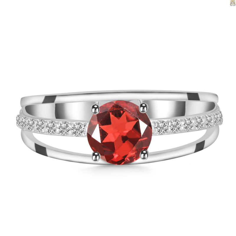 Garnet & White Topaz Ring GAR-RDR-377.