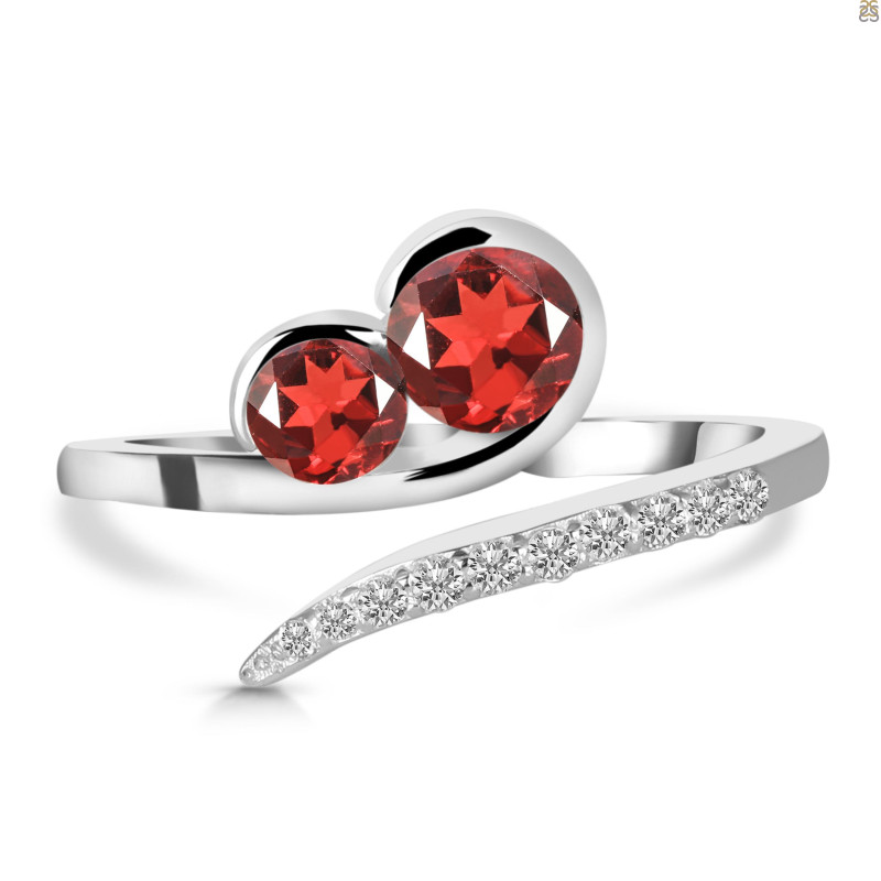 Garnet & White Topaz Ring GAR-RDR-470.