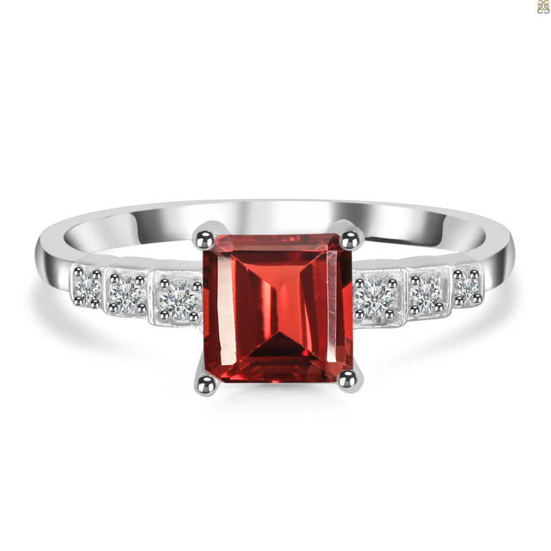 Garnet & White Topaz Ring GAR-RDR-472.