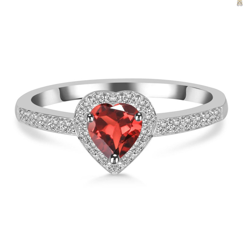 Garnet & White Topaz Ring GAR-RR-423.