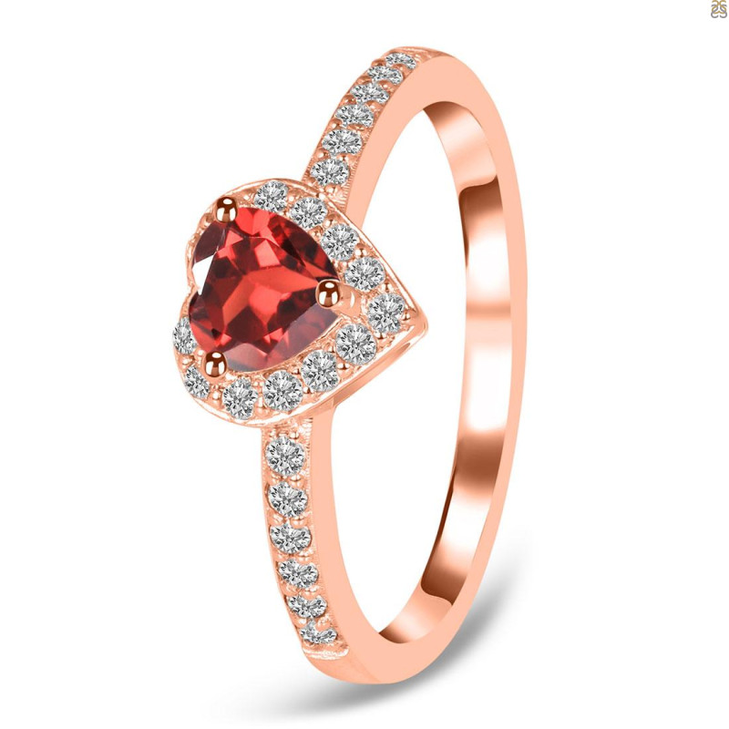 Garnet & White Topaz Ring GAR-RR-423.