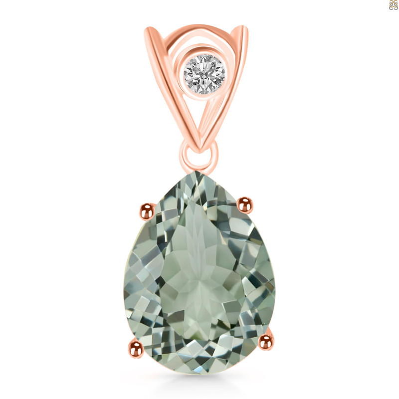 Green Amethyst Pendant GRA-RDP-481-V-LOOP.