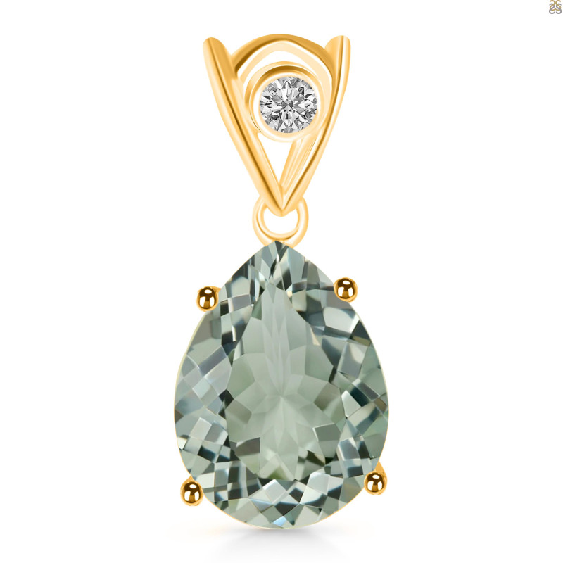 Green Amethyst Pendant GRA-RDP-481-V-LOOP.