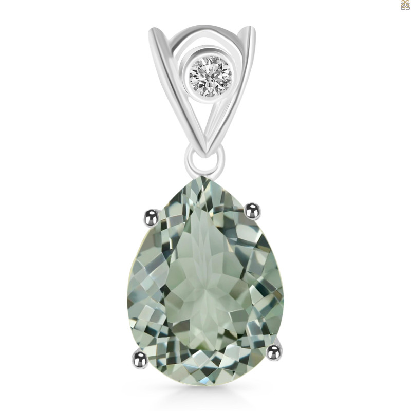 Green Amethyst Pendant GRA-RDP-481-V-LOOP.