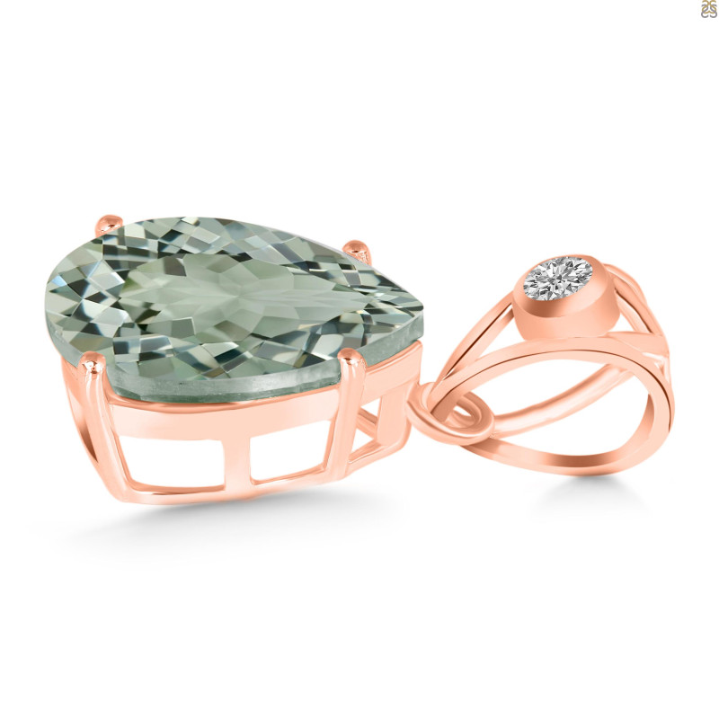 Green Amethyst Pendant GRA-RDP-481-V-LOOP.