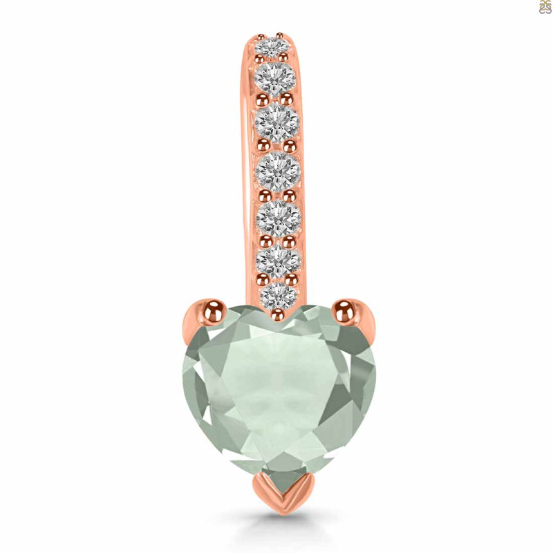 Green Amethyst & White Topaz Pendant GRA-RDP-540.