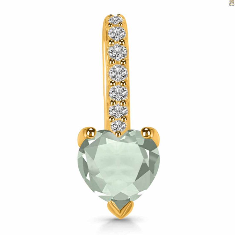 Green Amethyst & White Topaz Pendant GRA-RDP-540.
