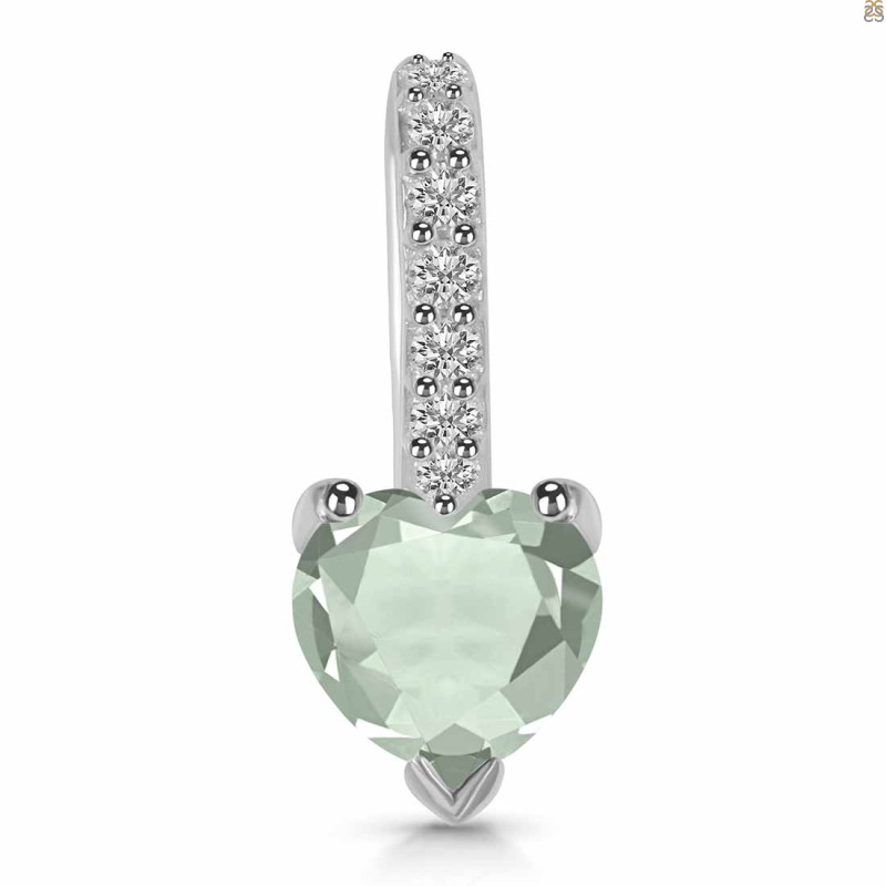 Green Amethyst & White Topaz Pendant GRA-RDP-540.