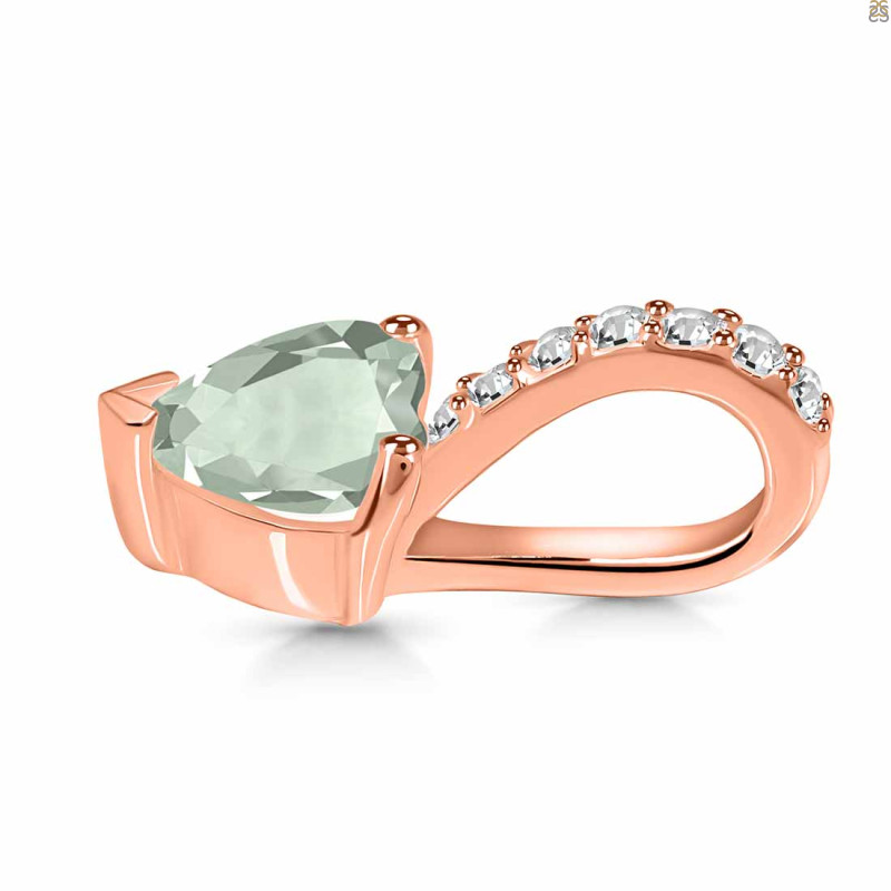 Green Amethyst & White Topaz Pendant GRA-RDP-540.