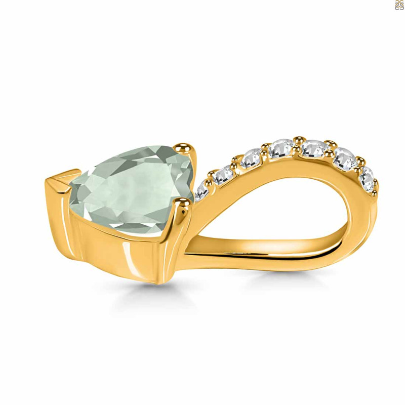 Green Amethyst & White Topaz Pendant GRA-RDP-540.