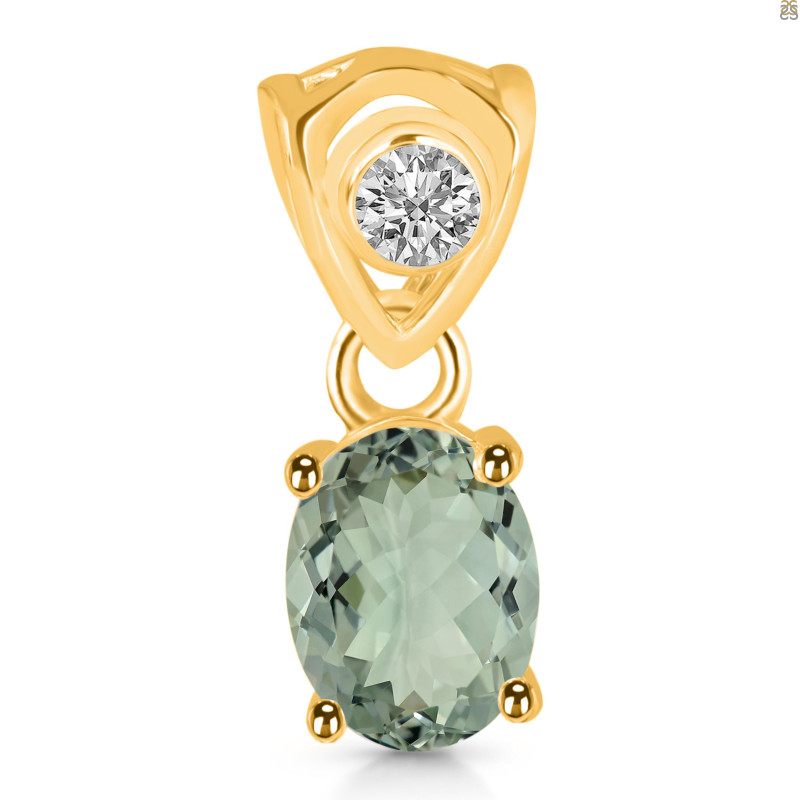Green Amethyst Pendant GRA-RDP-551-V-LOOP.