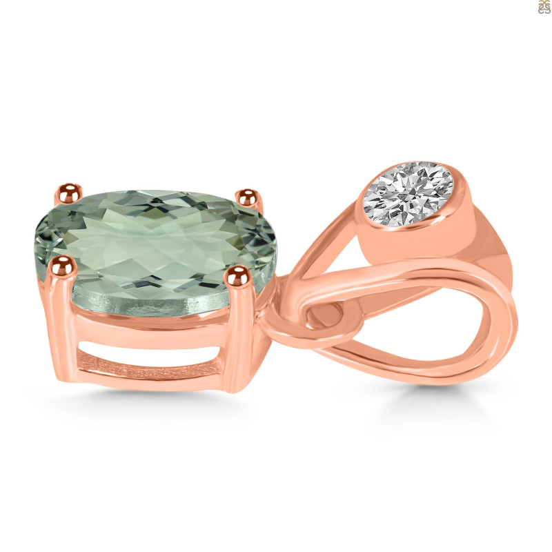 Green Amethyst Pendant GRA-RDP-551-V-LOOP.