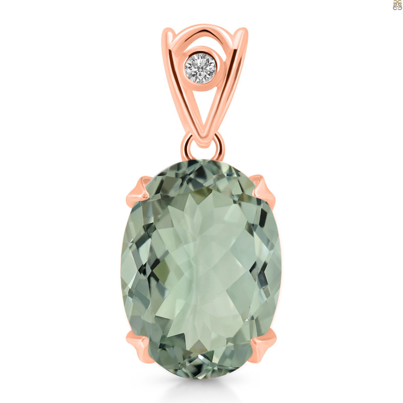 Green Amethyst Pendant GRA-RDP-744-V-LOOP.