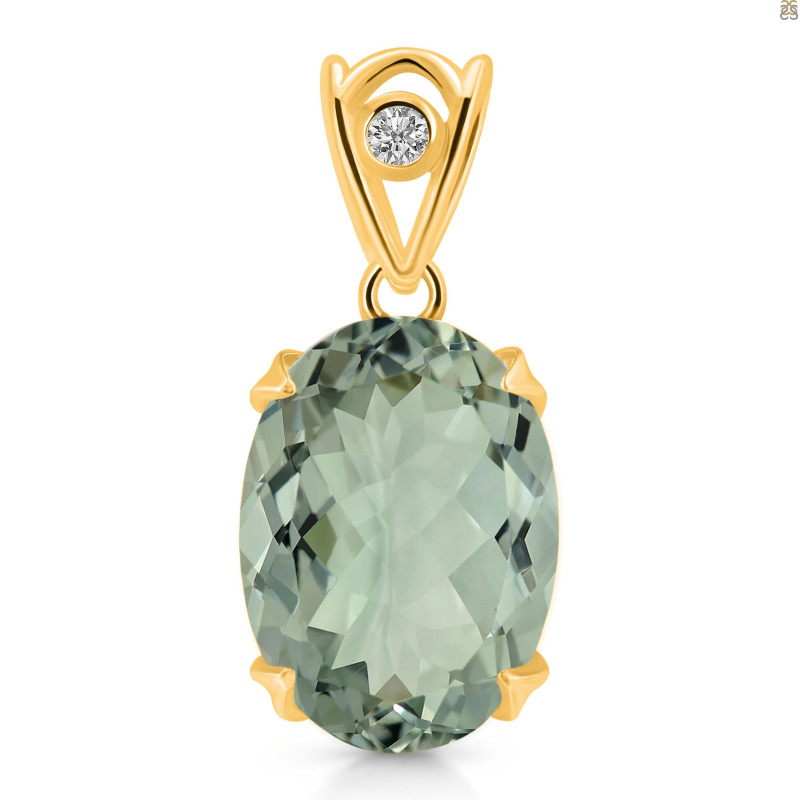 Green Amethyst Pendant GRA-RDP-744-V-LOOP.
