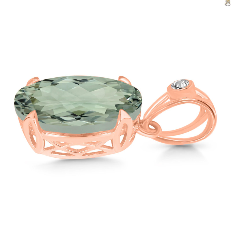 Green Amethyst Pendant GRA-RDP-744-V-LOOP.
