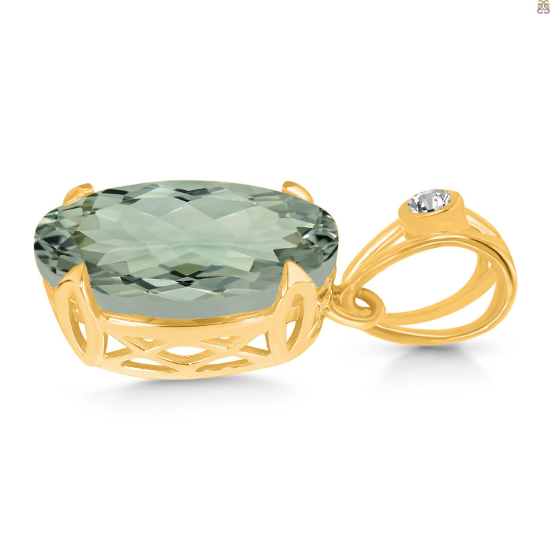 Green Amethyst Pendant GRA-RDP-744-V-LOOP.
