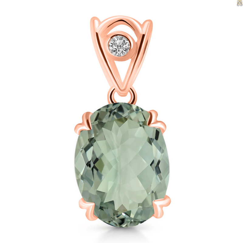 Green Amethyst Pendant GRA-RDP-745-V-LOOP.