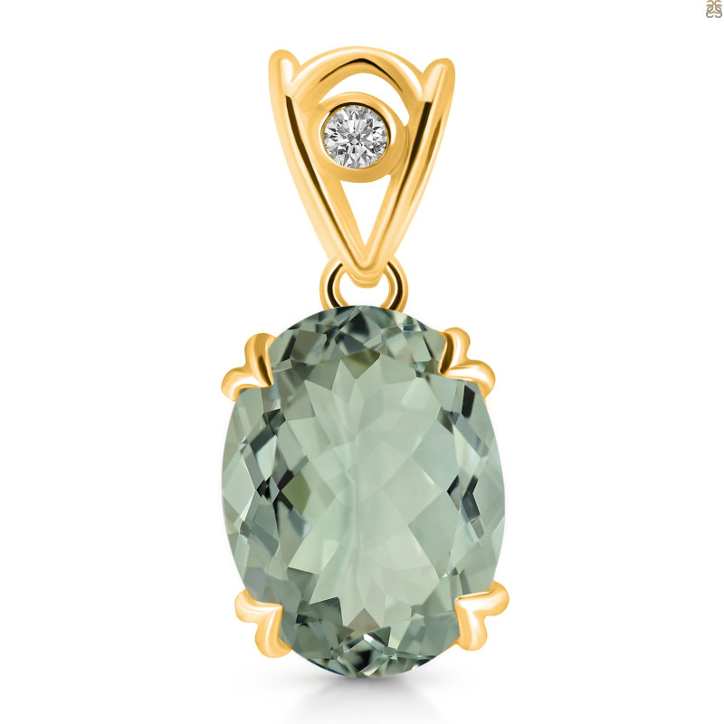 Green Amethyst Pendant GRA-RDP-745-V-LOOP.