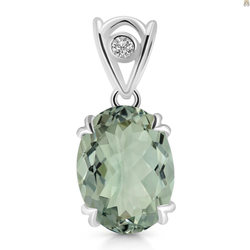 Green Amethyst Pendant GRA-RDP-745-V-LOOP.