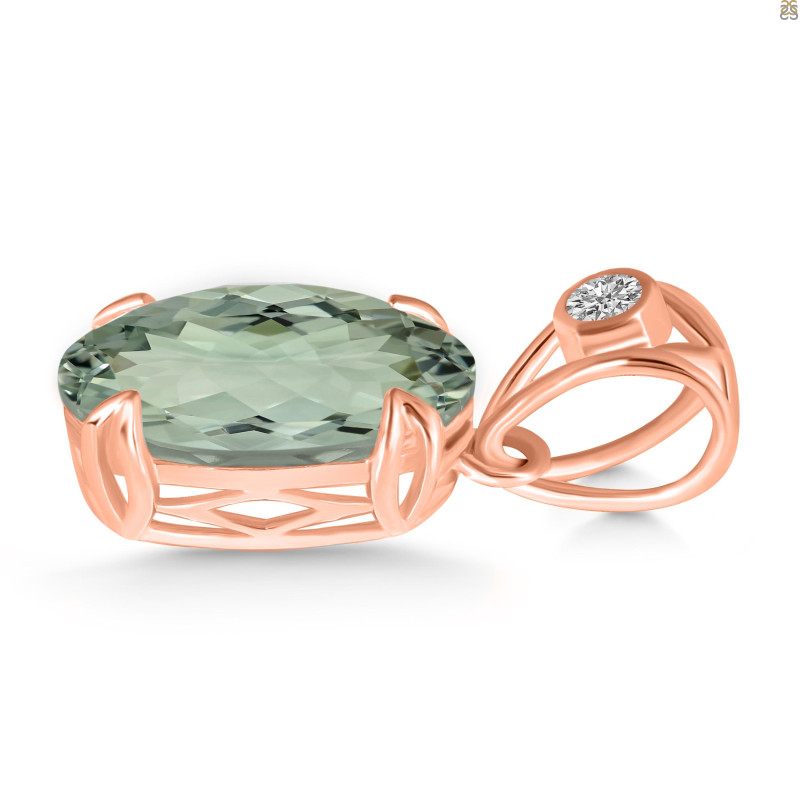 Green Amethyst Pendant GRA-RDP-745-V-LOOP.